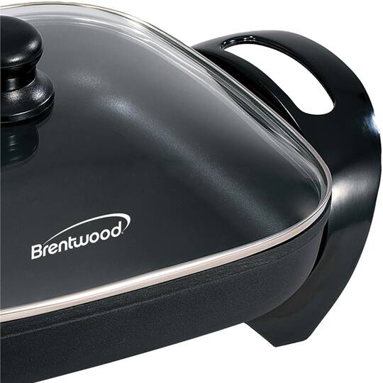 Brentwood 12" Black Nonstick Electric Skillet with Glass Lid